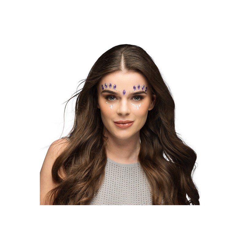 BIJOUX OU STRASS DE VISAGE PENELOPE VIOLET ET ARGENT BIJOUX OU STRASS DE VISAGE PENELOPE VIOLET ET ARGENT