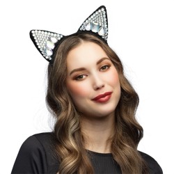 SERRE-TETE  CHAT NOIR AVEC STRASS DIAMOND