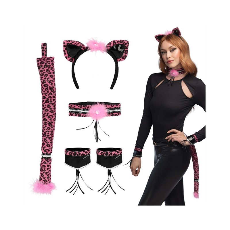 SET PANTHERE ROSE SERRE TETE TOUR DE COU 2 BRACELETS ET QUEUE SET PANTHERE ROSE SERRE TETE TOUR DE COU 2 BRACELETS ET QUEUE