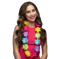 COLLIER HAWAIIEN FLEURS MULTICOLORES