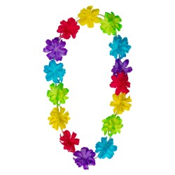 COLLIER HAWAIIEN FLEURS MULTICOLORES