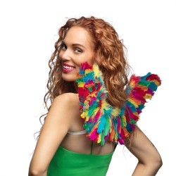 AILES EN PLUMES MULTICOLORES  35 X 65 CM