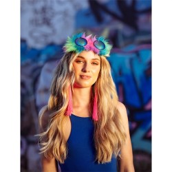 BOUCLES D'OREILLES A FRANGES ROSES FLUO