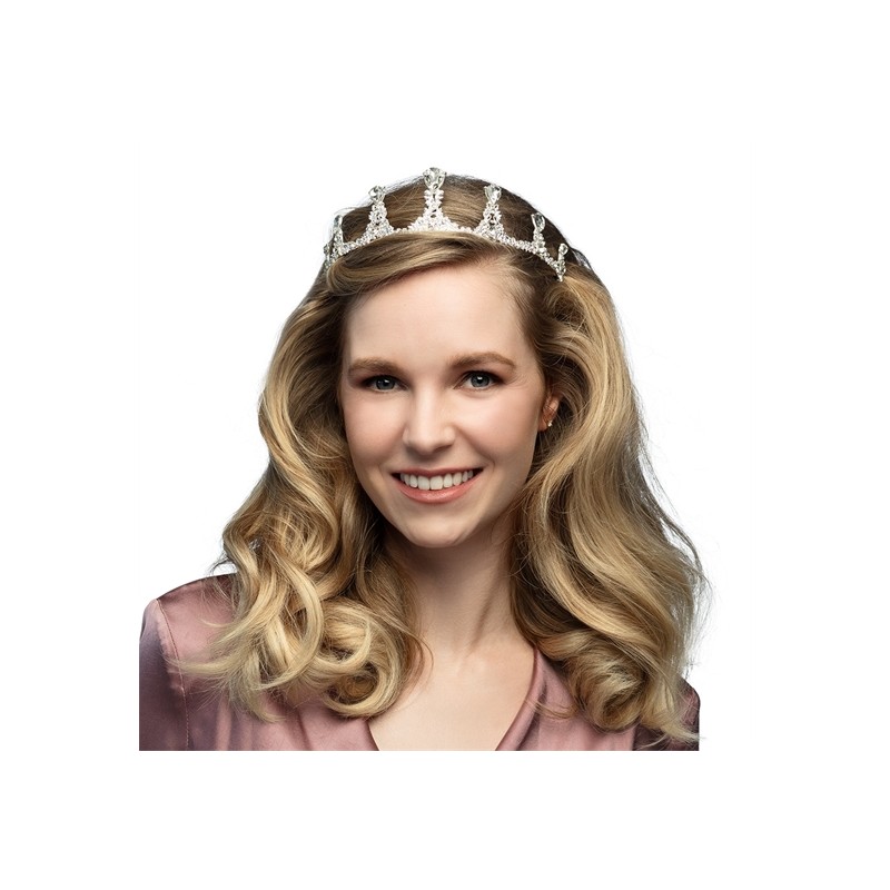 DIADEME TIARE ROYAL CAROLINE ARGENT DIADEME TIARE ROYAL CAROLINE ARGENT