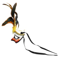 DEMI-MASQUE LOUP VAUDOU CONJURER AVEC PLUMES