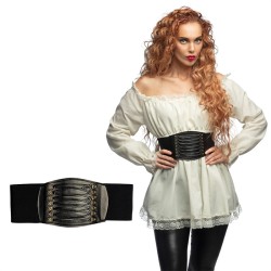 CORSET OU CEINTURE NOIR TYPE MEDIEVAL-PIRATE RACHEL TAILLE M-L