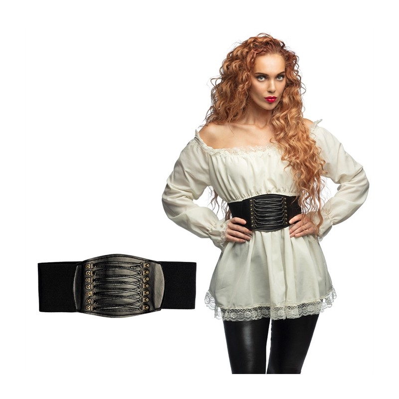 CORSET OU CEINTURE NOIR TYPE MEDIEVAL-PIRATE RACHEL TAILLE M-L CORSET OU CEINTURE NOIR TYPE MEDIEVAL-PIRATE RACHEL TAILLE M-L