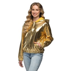 DEGUISEMENT BLOUSON BOMBER AVEC CAPUCHE RAVE OR TAILLE M