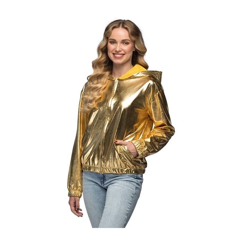 DEGUISEMENT BLOUSON BOMBER AVEC CAPUCHE RAVE OR TAILLE L-XL