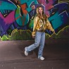 DEGUISEMENT BLOUSON BOMBER AVEC CAPUCHE RAVE OR TAILLE L-XL