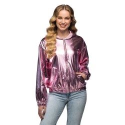 DEGUISEMENT BLOUSON BOMBER AVEC CAPUCHE RAVE ROSE TAILLE M
