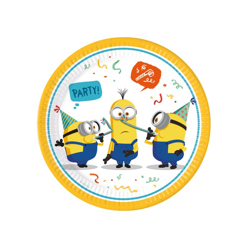 8 ASSIETTES CARTON RONDES 23 CM MINIONS 8 ASSIETTES CARTON RONDES 23 CM MINIONS