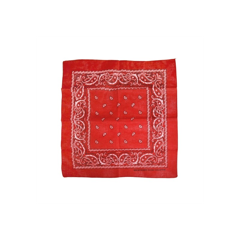 BANDANA COW BOY WESTERN ROUGE 50 X 50 CM