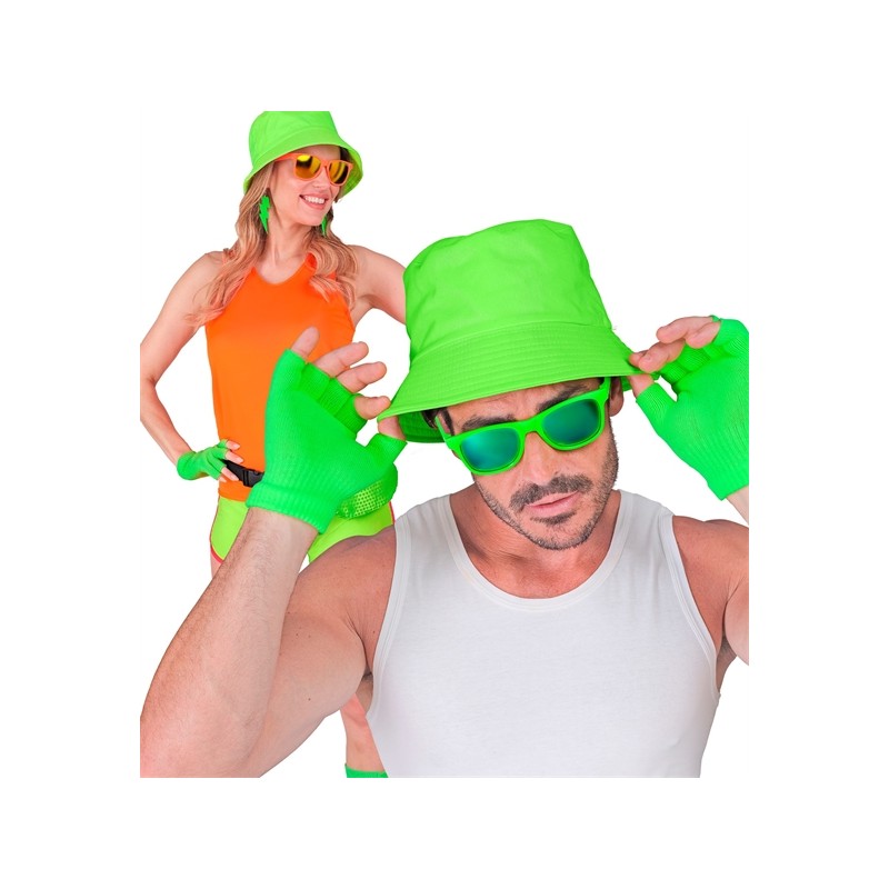 GANTS SANS DOIGT OU MITAINES VERT FLUO GANTS SANS DOIGT OU MITAINES VERT FLUO