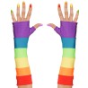 GANTS SANS DOIGT OU MITAINES ARC EN CIEL 33 CM