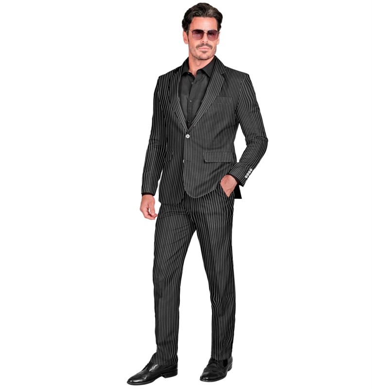 DEGUISEMENT HOMME COSTUME GANGSTER NOIR ET BLANC TAILLE XL DEGUISEMENT HOMME COSTUME GANGSTER NOIR ET BLANC TAILLE XL