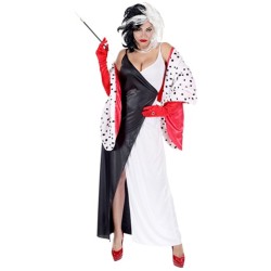 DEGUISEMENT FEMME CRUELLE DEMONIA NOIR BLANC ET ROUGE TAILLE XL