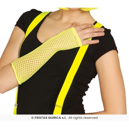 MITAINES OU GANTS RESILLES  FLUO JAUNE LONG 26 CM