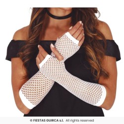 MITAINES OU GANTS RESILLES BLANC LONG 26 CM