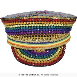 CASQUETTE STRASS MULTICOLORE