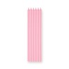 6 BOUGIES LONGUES COULEURS ROSE 15 CM 