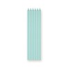 6 BOUGIES LONGUES COULEURS BLEU TURQUOISE 15 CM 