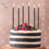 6 BOUGIES LONGUES NOIR  15 CM