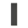 6 BOUGIES LONGUES NOIR  15 CM
