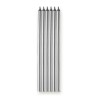 6 BOUGIES LONGUES ARGENT 15 CM