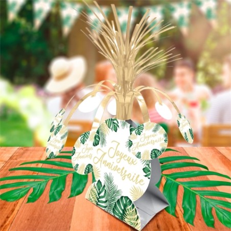 CENTRE DE TABLE JOYEUX ANNIVERSAIRE TROPICAL 