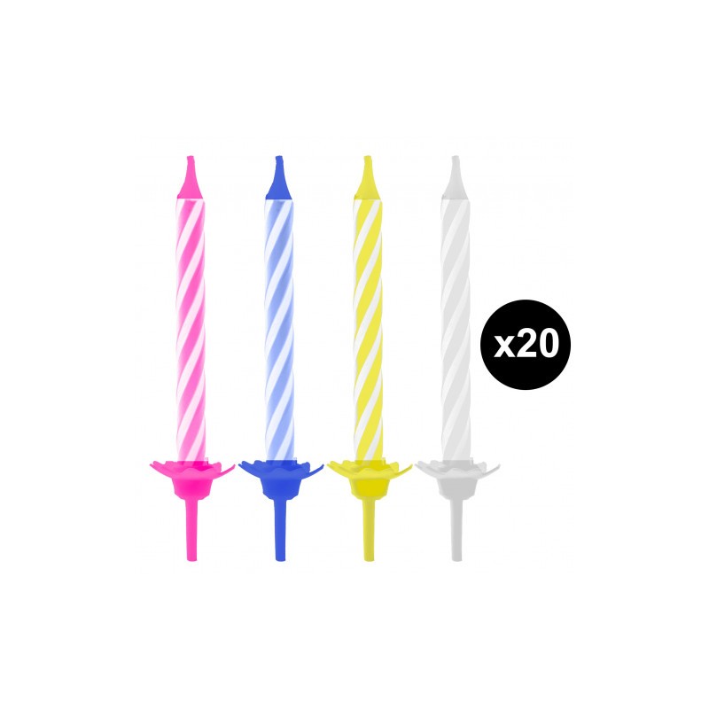 20 BOUGIES MULTICOLORES 7 CM 20 BOUGIES MULTICOLORES 7 CM