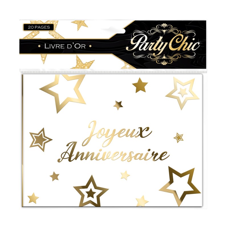 LIVRE D'OR ANNIVERSAIRE PARTY CHIC BLANC ET OR LIVRE D'OR ANNIVERSAIRE PARTY CHIC BLANC ET OR
