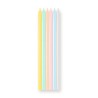 6 BOUGIES LONGUE COULEURS PASTELS 15 CM 