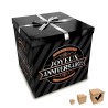 BOITE JOYEUX ANNIVERSAIRE NOIR ET OR   30 X 30 CM 