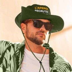 CHAPEAU CORDON VERT KAKI L'APERO RECRUTE