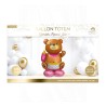 BALLON METALLIQUE TOTEM BABY SHOWER GENDER REVEAL  OURS ROSE