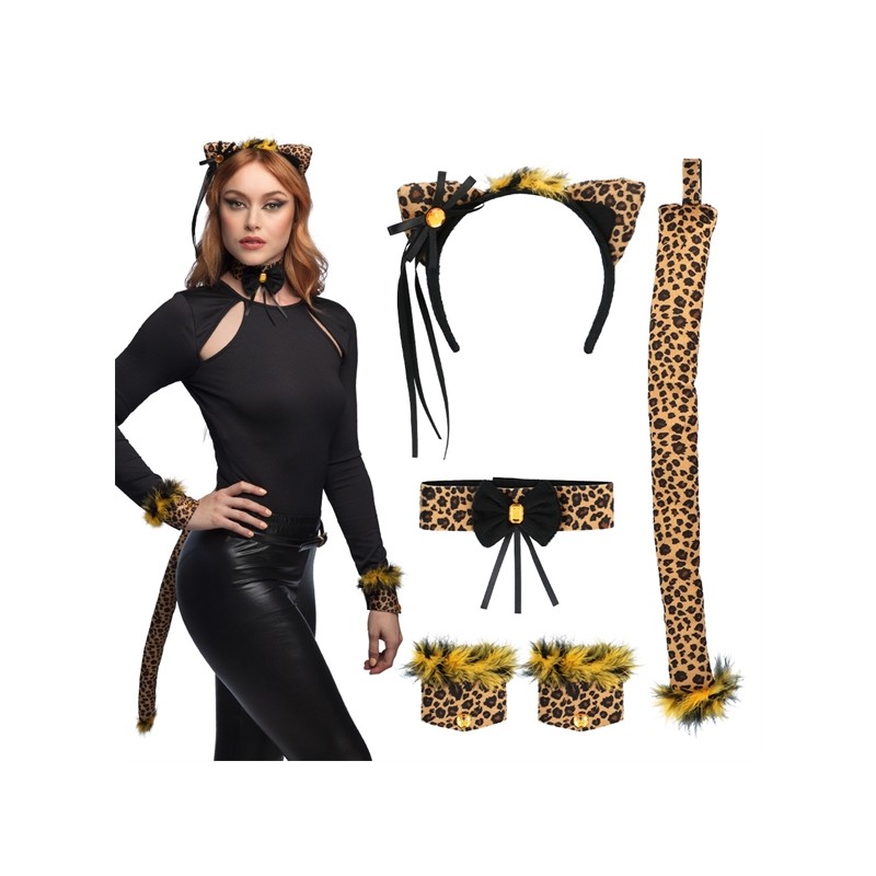 SET LEOPARD SERRE TETE TOUR DE COU 2 BRACELETS ET QUEUE SET LEOPARD SERRE TETE TOUR DE COU 2 BRACELETS ET QUEUE