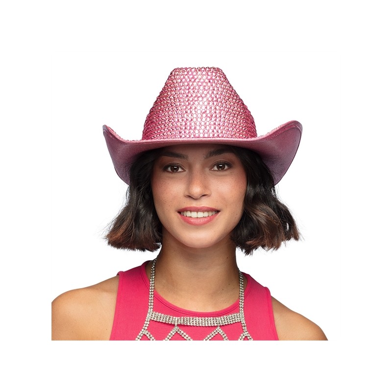 CHAPEAU WESTERN TOMORROW ROSE VIF DISCO FACETTE CHAPEAU WESTERN TOMORROW ROSE VIF DISCO FACETTE