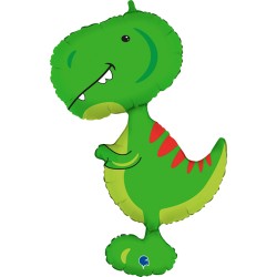 BALLON METALLIQUE DINOSAURE MIGNON VERT  T-REX 97 CM 