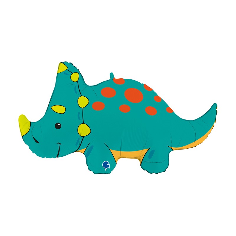 BALLON METALLIQUE DINOSAURE VERT A POIS ROUGE TRICERATOPS 76 CM BALLON METALLIQUE DINOSAURE VERT A POIS ROUGE TRICERATOPS 76 CM