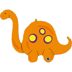 BALLON METALLIQUE DINOSAURE ORANGE BRONTOSAURUS 112 CM 
