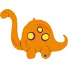 BALLON METALLIQUE DINOSAURE ORANGE BRONTOSAURUS 112 CM 