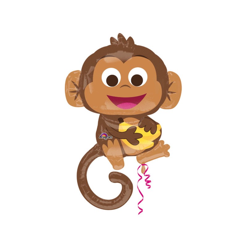 BALLON METALLIQUE SINGE AVEC BANANE 91 CM BALLON METALLIQUE SINGE AVEC BANANE 91 CM