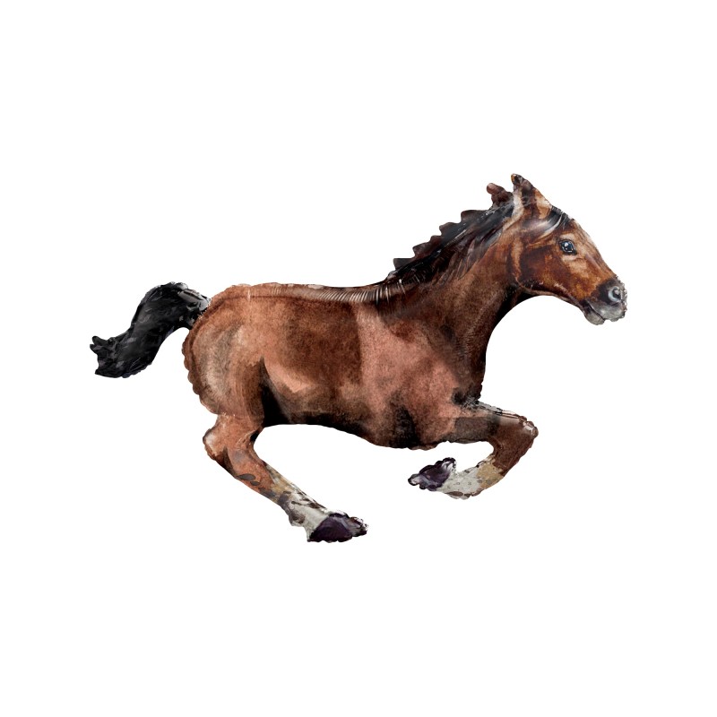 BALLON METALLIQUE CHEVAL MARRON AU GALOP 101 X 63 CM BALLON METALLIQUE CHEVAL MARRON AU GALOP 101 X 63 CM
