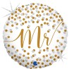 BALLON METALLIQUE ROND MR AVEC PAILLETTE OR 46 CM 