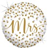 BALLON METALLIQUE ROND MRS AVEC PAILLETTE OR 46 CM 