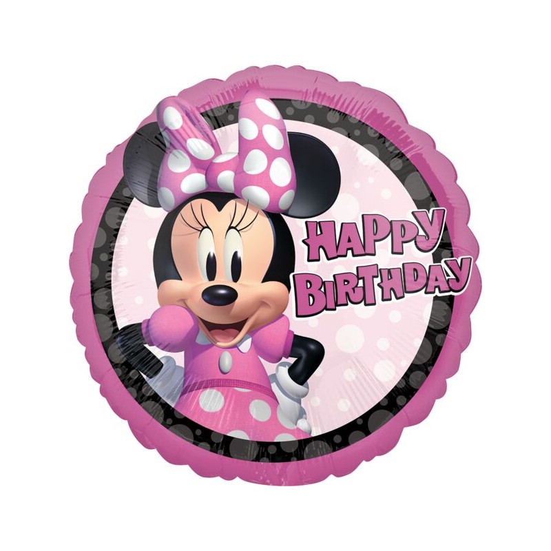 BALLON METALLIQUE ROND MINNIE ROSE HAPPY BIRTHDAY 43 CM BALLON METALLIQUE ROND MINNIE ROSE HAPPY BIRTHDAY 43 CM