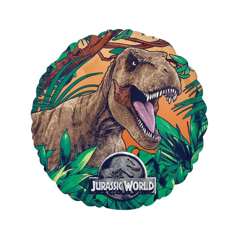 BALLON METALLIQUE ROND DINAUSAURE JURASSIC WORLD MARRON 43 CM BALLON METALLIQUE ROND DINAUSAURE JURASSIC WORLD MARRON 43 CM