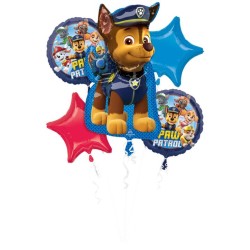BOUQUET DE 5  BALLONS METALLIQUES  PAT PATROUILLE CHASE