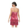 ROBE SCINTILLANTE A FRANGES ROSE TAILLE S